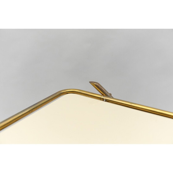 Image 1 of Pair of vintage brass and glass serving carts, 1950