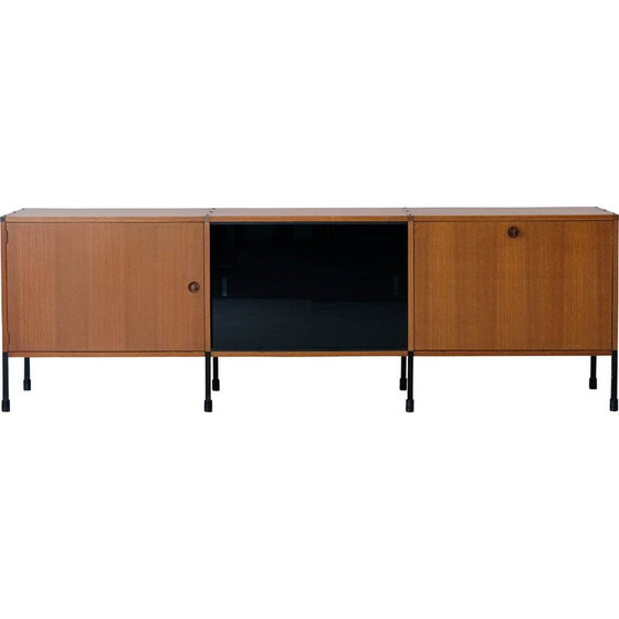 Image 1 of Vintage teak sideboard with 2 sliding glass doors by Arp, 1960