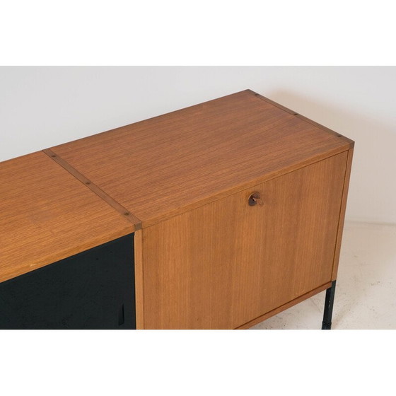 Image 1 of Vintage teak sideboard with 2 sliding glass doors by Arp, 1960