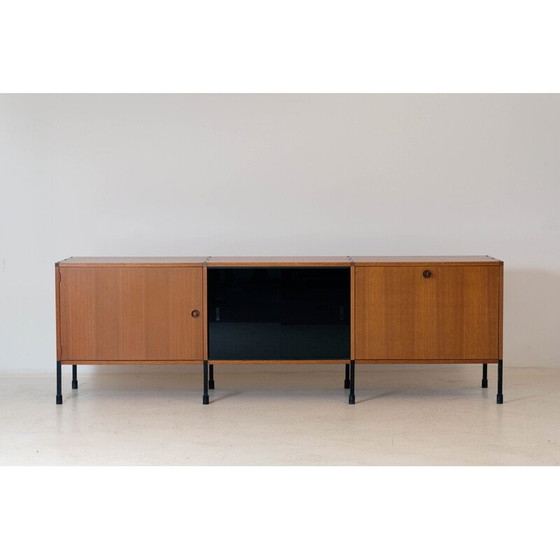 Image 1 of Vintage teak sideboard with 2 sliding glass doors by Arp, 1960