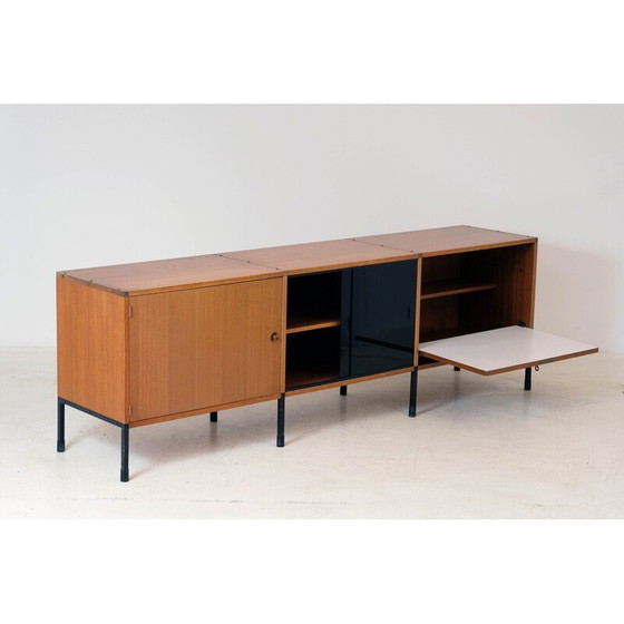 Image 1 of Vintage teak sideboard with 2 sliding glass doors by Arp, 1960