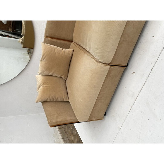 Image 1 of Vintage "Landeau" modular sofa in velvet and leather by Mario Bellini for Cassina, Italy 1970