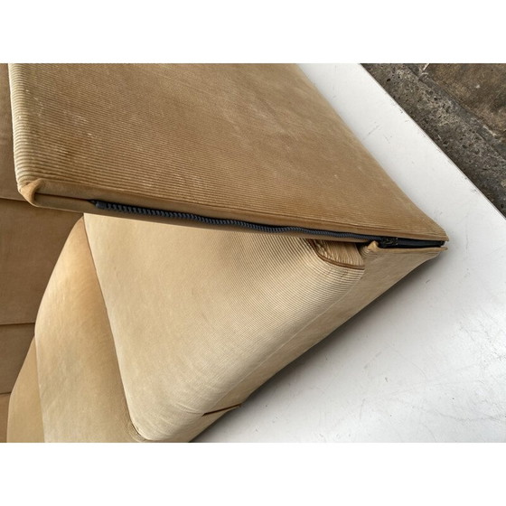 Image 1 of Vintage "Landeau" modular sofa in velvet and leather by Mario Bellini for Cassina, Italy 1970