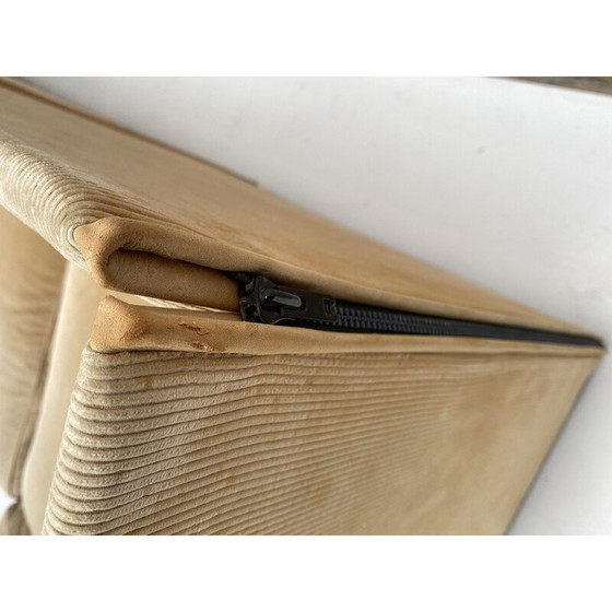 Image 1 of Vintage "Landeau" modular sofa in velvet and leather by Mario Bellini for Cassina, Italy 1970