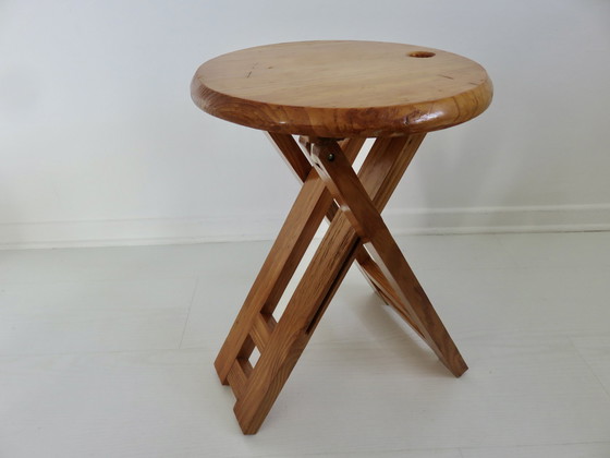 Image 1 of Folding stool in the style of Adrian Reed or Roger Tallon, 70s-80s