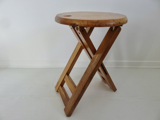 Image 1 of Folding stool in the style of Adrian Reed or Roger Tallon, 70s-80s