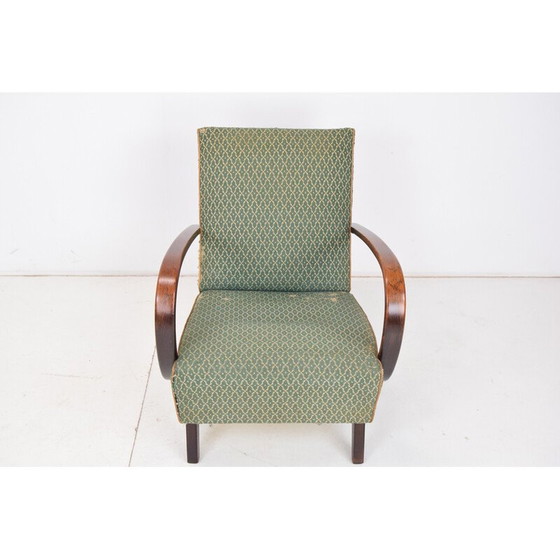 Image 1 of Vintage armchair in wood and fabric by Jindrich Halabala, Czechoslovakia 1950s