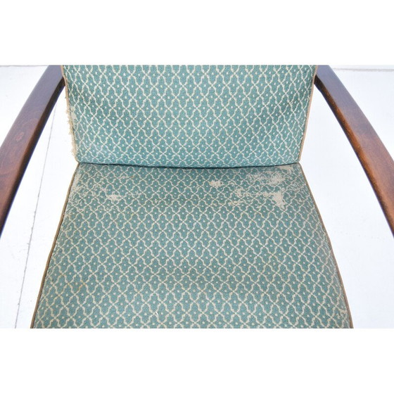 Image 1 of Vintage armchair in wood and fabric by Jindrich Halabala, Czechoslovakia 1950s
