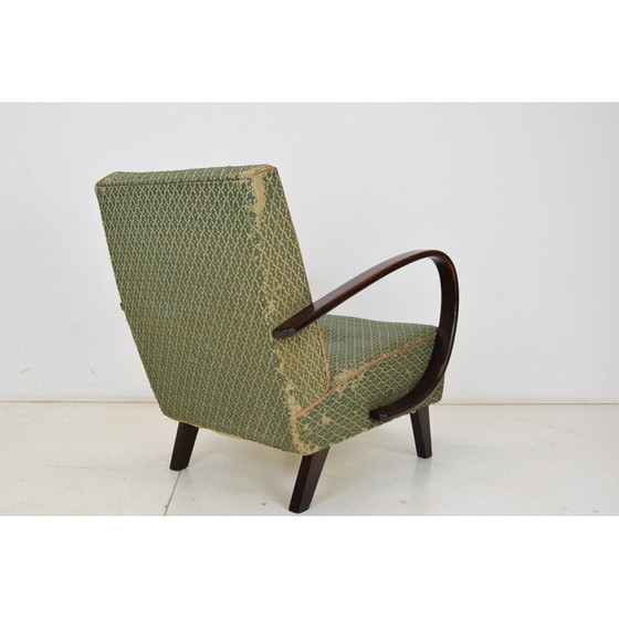 Image 1 of Vintage armchair in wood and fabric by Jindrich Halabala, Czechoslovakia 1950s