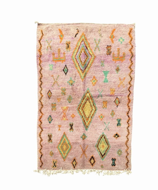 Pink Moroccan Berber Wool Rug