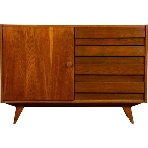 Vintage chest of drawers model U-458 in oak by Jiri Jiroutek for Interier Praha, Czechoslovakia 1960