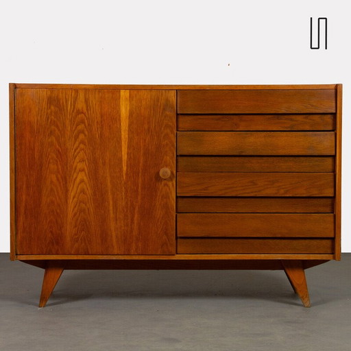Vintage chest of drawers model U-458 in oak by Jiri Jiroutek for Interier Praha, Czechoslovakia 1960