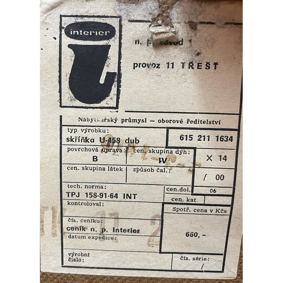 Image 1 of Vintage chest of drawers model U-458 in oak by Jiri Jiroutek for Interier Praha, Czechoslovakia 1960