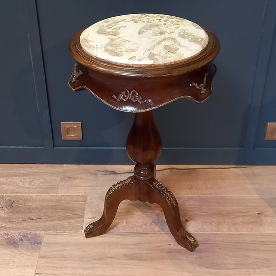 Image 1 of French Lamp Table With Marble Top