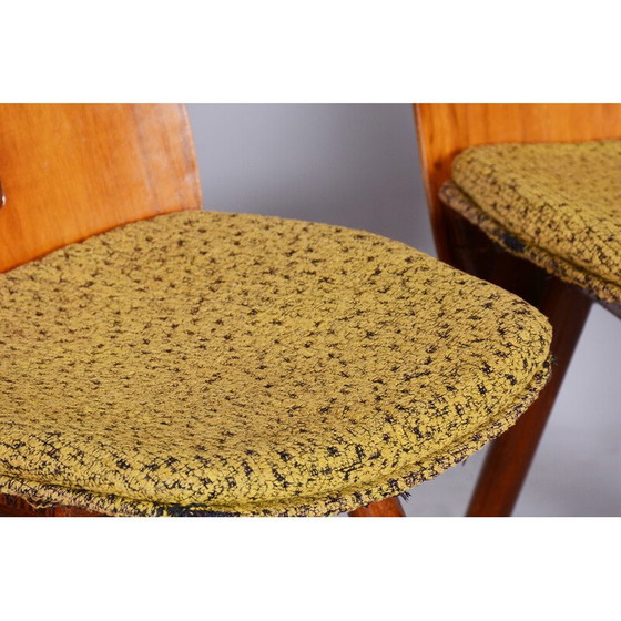 Image 1 of Set of 4 vintage walnut chairs by Frantisek Jirak for Tatra Nabytok, Czechia 1950s