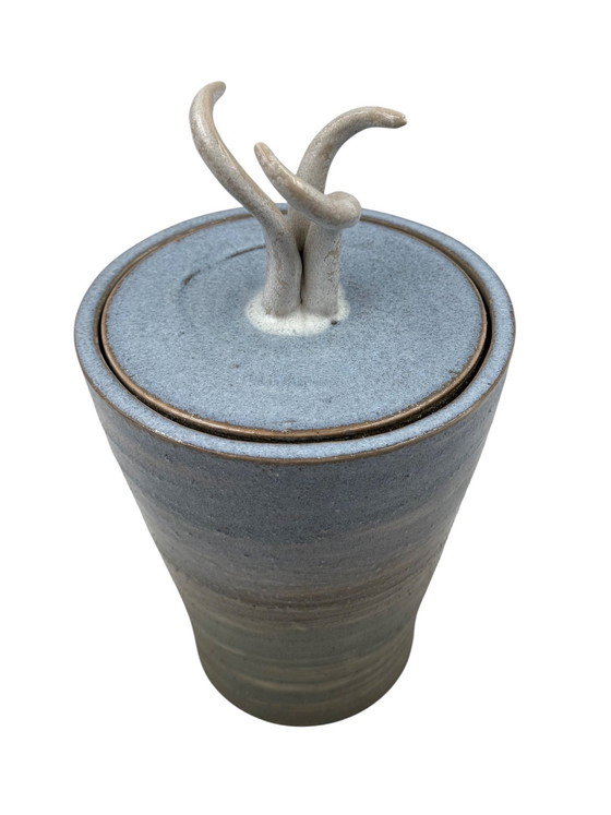 Image 1 of Mid-Century Modern Style Blue Artistic Ceramic Vase, Gabriele Bucci Italy ca. 2000s