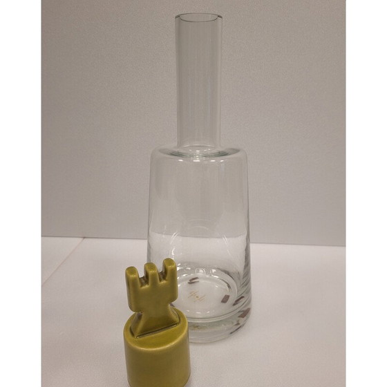 Image 1 of Coppia di decanter vintage in vetro con tappo in ceramica per Roche Bobois, Francia