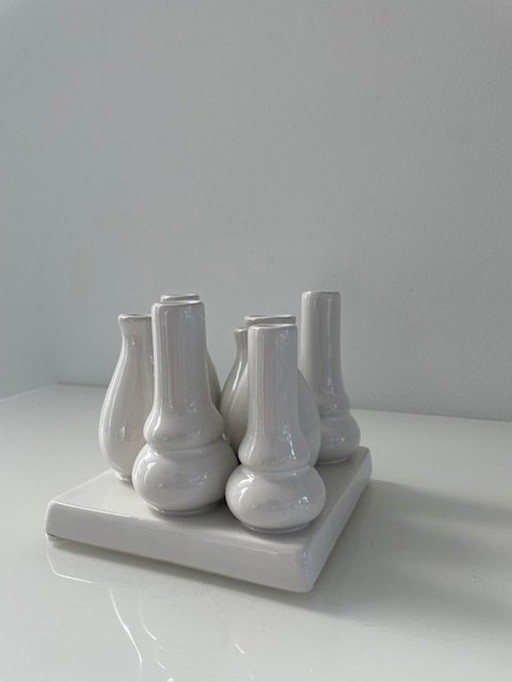 Design Vase Multiflower White Ceramic