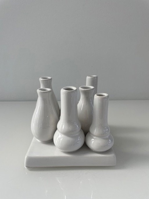 Design Vase Multiflower White Ceramic