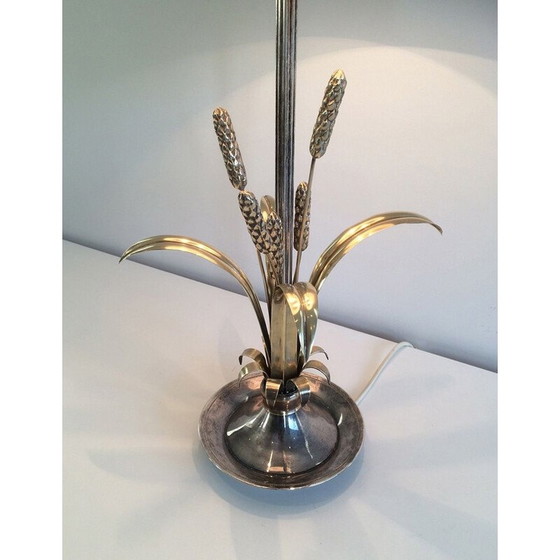 Image 1 of Lampada da tavolo vintage in metallo argentato e ottone, 1940