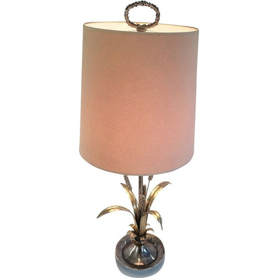 Image 1 of Lampada da tavolo vintage in metallo argentato e ottone, 1940