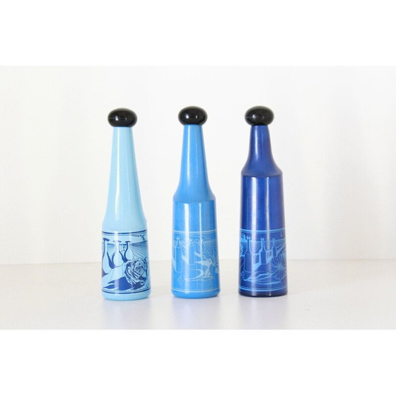 Image 1 of Vintage colored glass liquor bottle by Salvador Dali for Rosso Antico Ltd, 1970