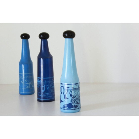 Image 1 of Vintage colored glass liquor bottle by Salvador Dali for Rosso Antico Ltd, 1970
