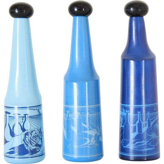 Image 1 of Vintage colored glass liquor bottle by Salvador Dali for Rosso Antico Ltd, 1970