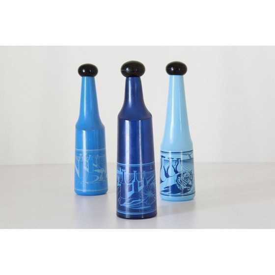 Image 1 of Vintage colored glass liquor bottle by Salvador Dali for Rosso Antico Ltd, 1970