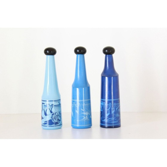 Image 1 of Vintage colored glass liquor bottle by Salvador Dali for Rosso Antico Ltd, 1970