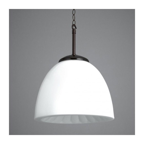 Image 1 of Vintage opal glass pendant lamp, Czechoslovakia