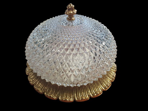 13735 Brocante Baroque Glass Copper Ceiling Light