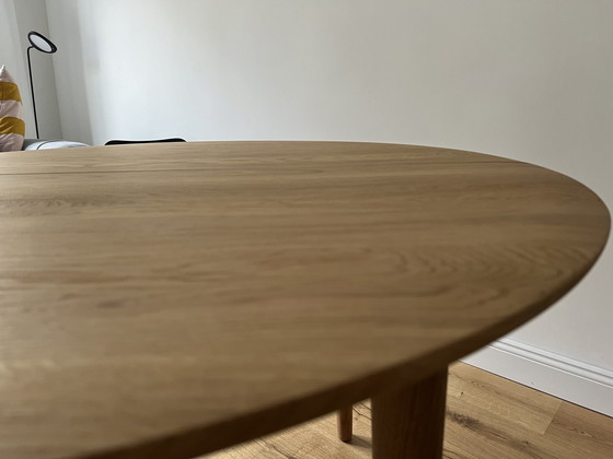 Image 1 of Fdb Møbler - C62E Bjørk Extendable oak table Round wooden table