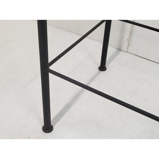 Image 1 of Vintage glass and black lacquered metal side table, 1950