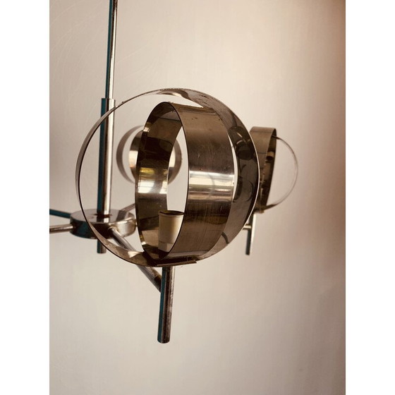 Image 1 of Lampadario cromato vintage con 5 sfere