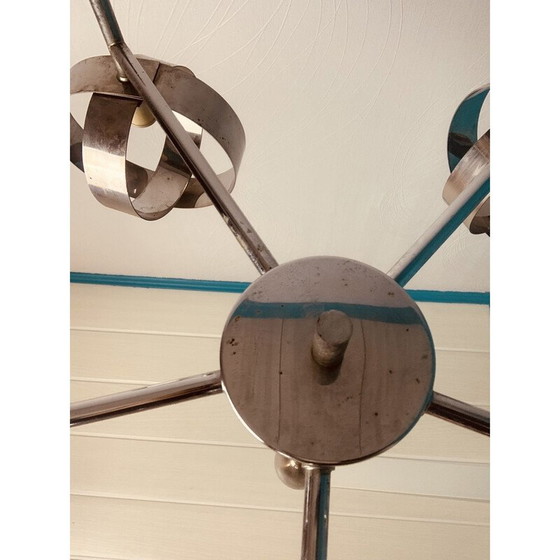 Image 1 of Lampadario cromato vintage con 5 sfere