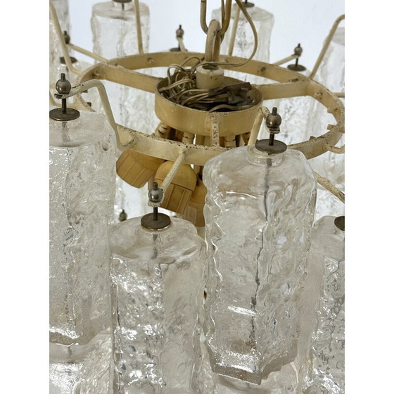 Image 1 of Pair of vintage Murano glass chandeliers for Venini, Italy 1970
