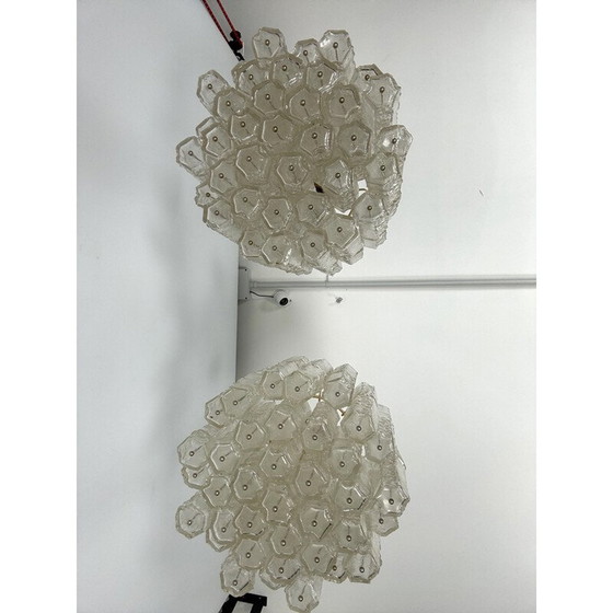 Image 1 of Pair of vintage Murano glass chandeliers for Venini, Italy 1970