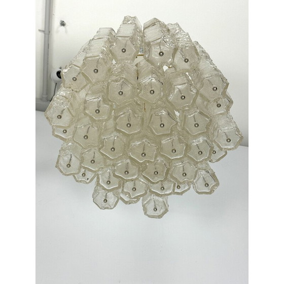 Image 1 of Pair of vintage Murano glass chandeliers for Venini, Italy 1970