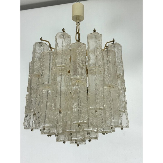 Image 1 of Pair of vintage Murano glass chandeliers for Venini, Italy 1970