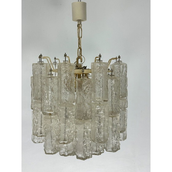 Image 1 of Pair of vintage Murano glass chandeliers for Venini, Italy 1970