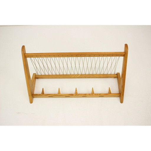 Mid century wooden wall coat rack by Uluv, 1960s