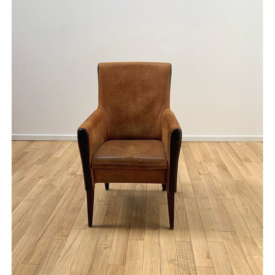 Image 1 of Vintage armchair in wood and velvet