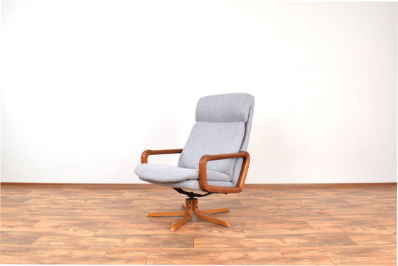 Image 1 of Mid-Century Danish Teak Swivel Office Chair, 1960S.