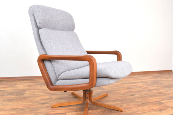 Image 1 of Mid-Century Danish Teak Swivel Office Chair, 1960S.