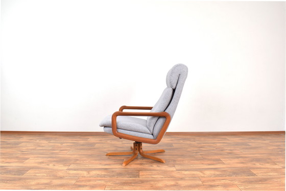 Image 1 of Mid-Century Danish Teak Swivel Office Chair, 1960S.