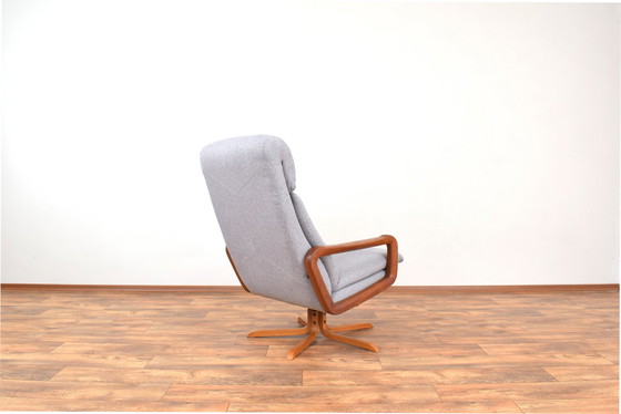 Image 1 of Mid-Century Danish Teak Swivel Office Chair, 1960S.