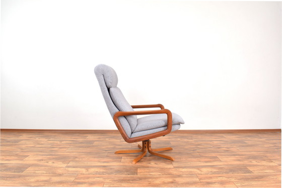 Image 1 of Mid-Century Danish Teak Swivel Office Chair, 1960S.