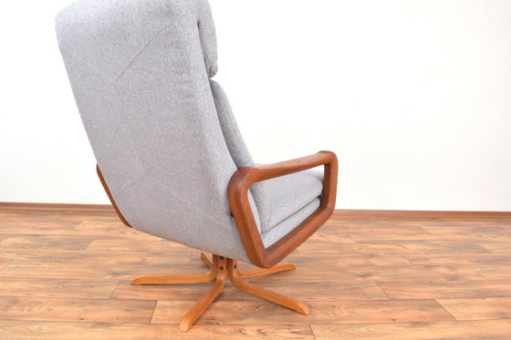 Image 1 of Mid-Century Danish Teak Swivel Office Chair, 1960S.