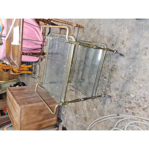Brass and glass vintage cart